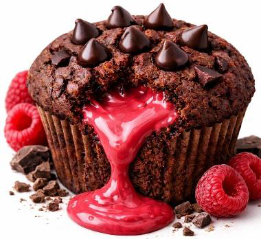 Muffinka czekoladowa malinowa