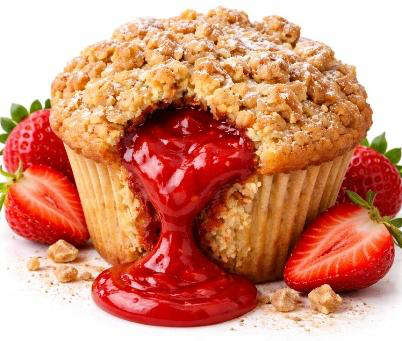 Muffinka waniliowa truskawkowa